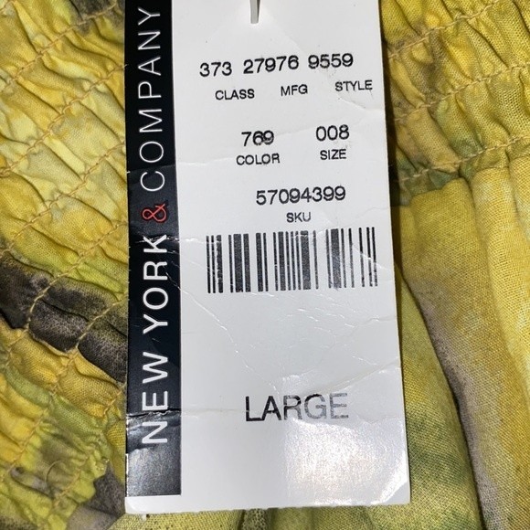 New York & Co. Mini Skirt Tie Dye Wide Smocked Elastic Waist Flared Skirt size L - Picture 6 of 10